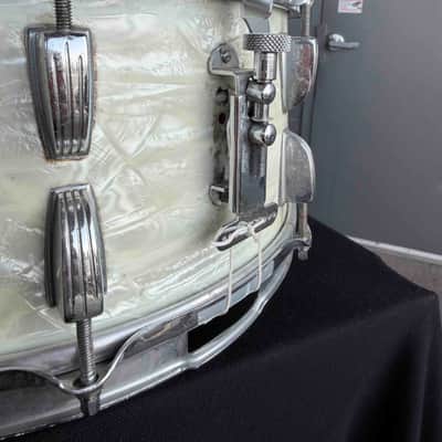 Late 50's Vintage WFL Symphonic Model 6.5x14 Snare Drum in White Marine Pearl (Rm 4) image 3