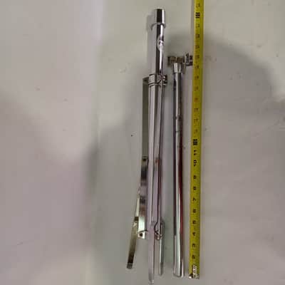 Ludwig Tripod Cymbal Stand Base+Tube Chrome Single-Braced Part Black/White Label image 4