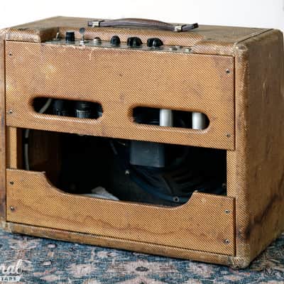 Tweed 1960 Fender Deluxe 5E3 Narrow Panel Amplifier with cover & original transformers image 8