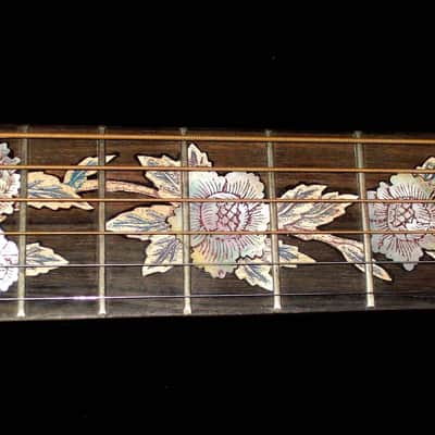 Blueberry  Handmade Dreadnought Acoustic Guitar Floral Motif - Built to Order image 8