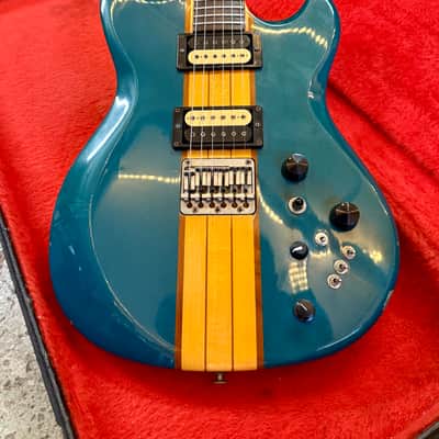 Aria Pro II Tri-Sound TS-500 1980 - Teal neck thru original vintage MIJ Japan image 3