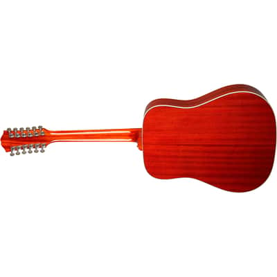 Epiphone Inspired by Gibson Hummingbird 12-String Acoustic-Electric Guitar Aged Cherry Sunburst image 4