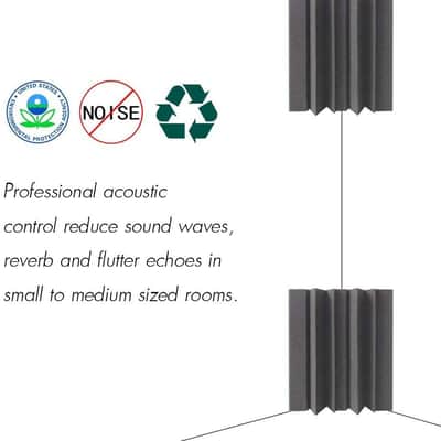 8 Pack Acoustic Panels Bass Traps Corner Studio Foam 12" X 7" X 7" Sound Proof Panels image 3