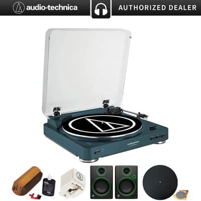 Audio-Technica Fully Automatic Wireless Belt-Drive Stereo Turntable - Navy w/ Monitors Bundle image 7