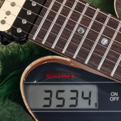 Suhr Modern Custom Shop Burl Maple HH FTGB - Faded Trans Green Burst image 13