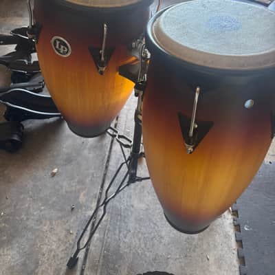 Latin Percussion LP646NY-VSB City Series 10/11" Conga Set with Stand, Black Hardware 2010s - Vintage Sunburst image 3