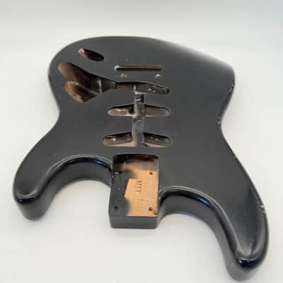 MJT Stratocaster Body Alder Relic Nitro Black 2-Post Light mjt6627 image 4