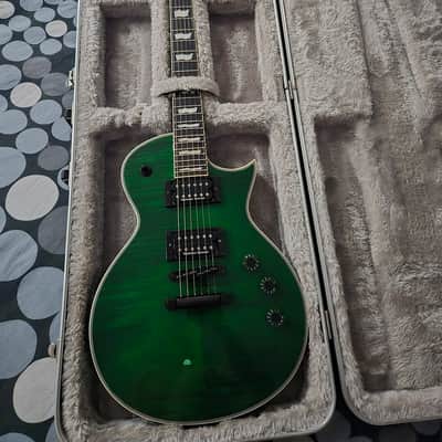 2019 ESP LTD EC-1000 Deluxe See Through Green Electric Guitar With Hardshell Case