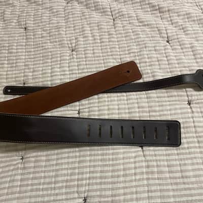 Zager Embossed Padded Dark Brown Leather Guitar Strap image 4