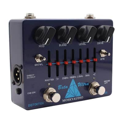 Mosky Audio BETA ULTRA Electric Bass Distortion Preamp Effect Pedal 6-band Graphic EQ with 1/8'' Headphones Output image 3