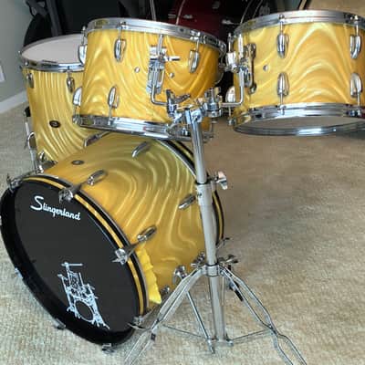 Slingerland Yellow Satin Flame 12/13/16/20 imagen 2