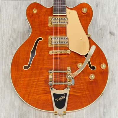 Mint Gretsch Electromatic Limited Flame Okoume Broadkaster Double-Cut Semi-Hollow Guitar, Roundup Or image 2