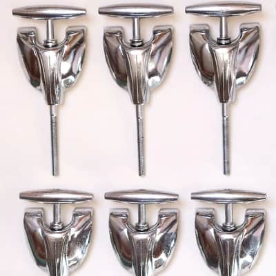 (6) Gretsch Bass Drum Tension Rods & Claws, Original Washers - 1960s / INSPECTED & TESTED image 1