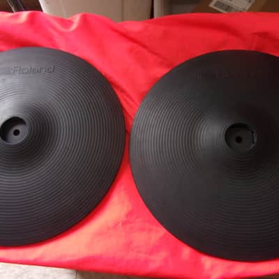 Lot of 2 Roland TD-17 EDrum CY-12C-T Crash Cymbal one Input 1/4" tested + works great mild scuffs