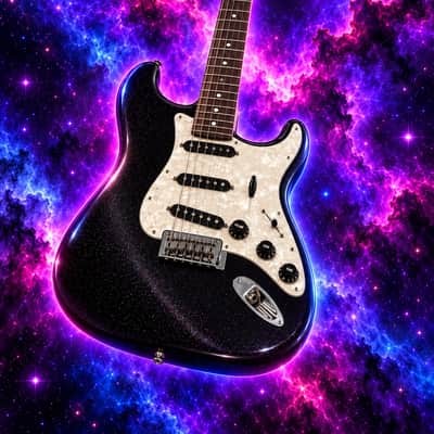 Fender Nedula 70th Anniversary Stratocaster 2024 - Black with multicolored small dots,red and blue to simulate Nebula. image 1