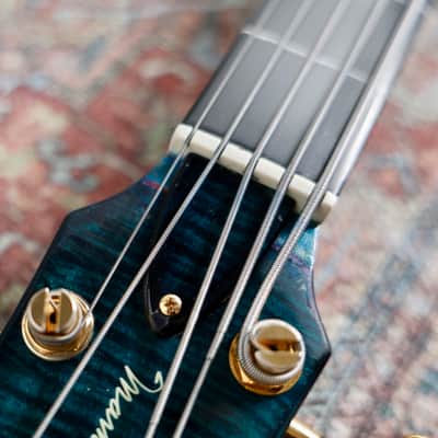 Pedulla 40th Anniversary Mark Egan Signature Buzz Fretless 2015 - Trans Blue image 16