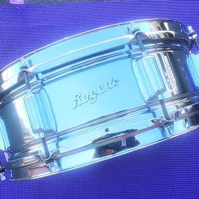 Rogers PowerTone 5x14" 8-Lug Brass Snare Drum with "Beavertail" Lugs 1963 - 1973 - Chrome image 1