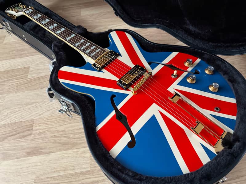 TPP Noel Gallagher "Union Jack" Custom Epiphone Riviera Ltd. Edition / Sheraton - Oasis Tribute image 1