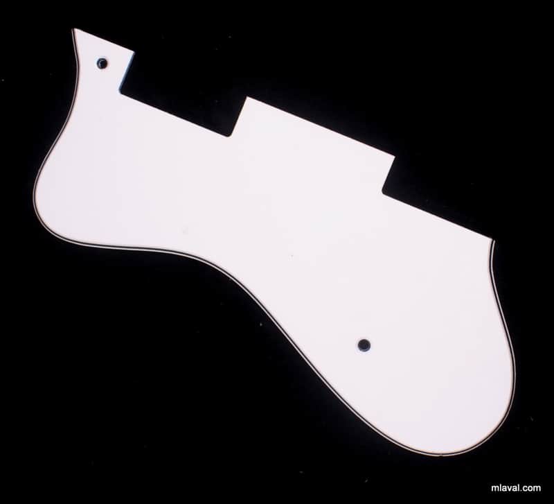 Left-Handed Custom Replacement Guitar Pickguard for Dot Style ,3ply White image 1