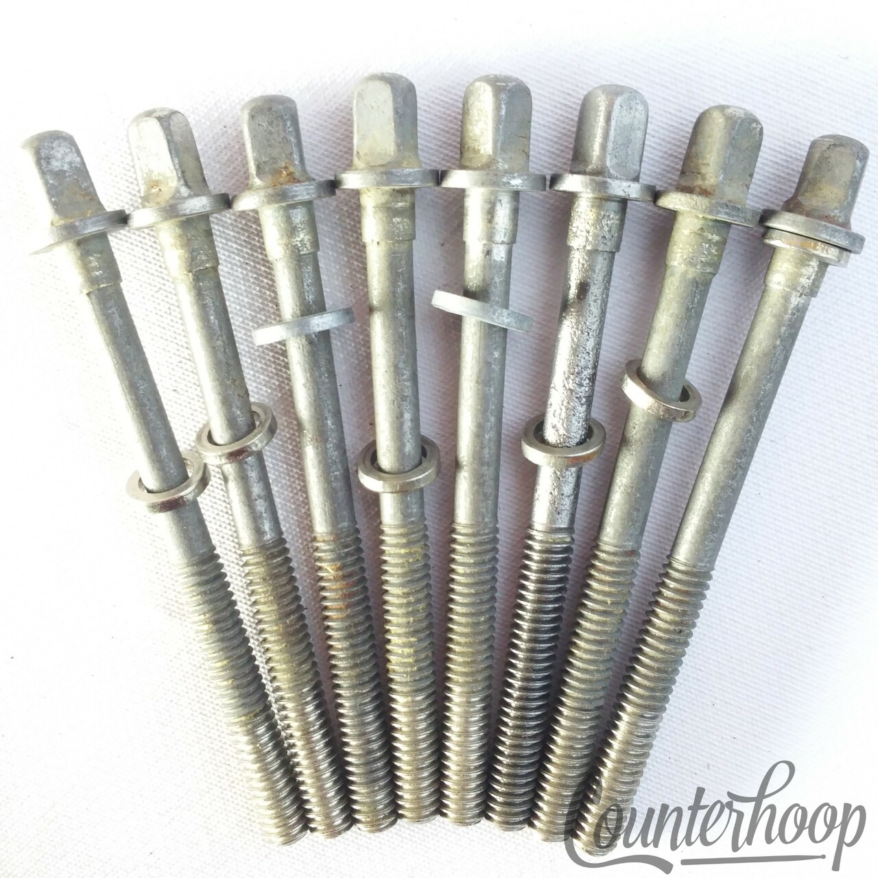 Leedy&Ludwig 8x 2 5/8"Snare/Tom T-Rods Tensioner Drum Nickel Plating Vintage 50s — main photograph