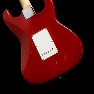 LEFTY! Vintage ST62 Fender Stratocaster Custom Relic Aged Crimson Red Nitro Lacquer New Maple Neck 7.5 Lb HSC image 14
