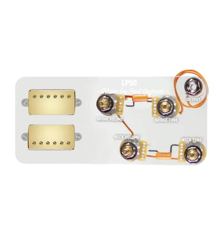 920D Custom Combo Kit for Les Paul With Gold Roughneck Humbuckers and LP50-L Wiring Harness image 1