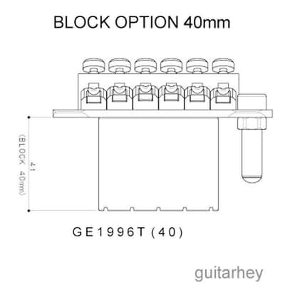 NEW Gotoh Ge1996T Floyd Rose Tremolo LEFTY Guitar Bridge LEFT HANDED - GOLD - 40mm Block image 2