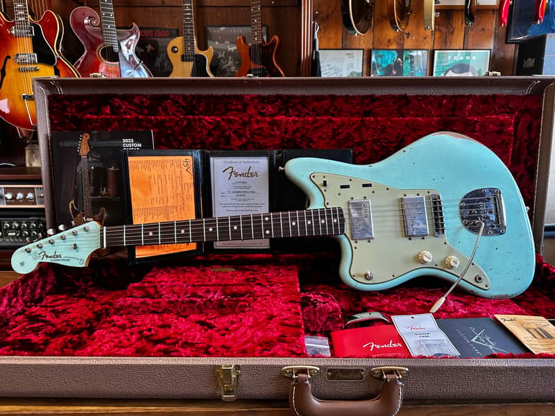 Fender Custom Shop Dealer Select '61 Jazzmaster Wide Range Relic Left-Handed 2022 - Surf Green image 1