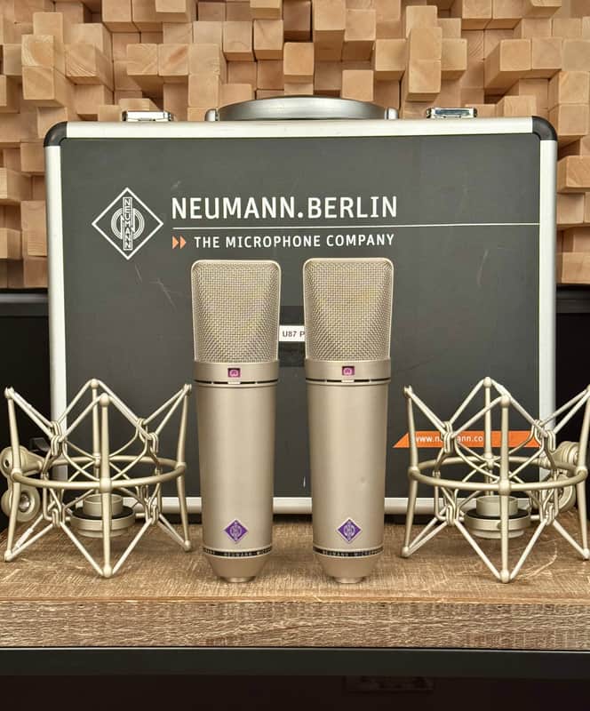 Vintage Neumann U 87 Condenser Microphone Stereo Pair. Close SN. Great Shape U87 1982 image 1