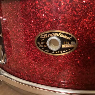 Slingerland No. 161 Deluxe Student Model 5.5x14" 6-Lug Snare Drum with Stick-Saver Hoops 1964 - Red Sparkle image 6