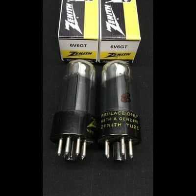 GREAT PAIR ZENITH (SYLVANIA) 6V6GT Chrome Dome Amp VACUUM TUBES Tested O.9773 image 2