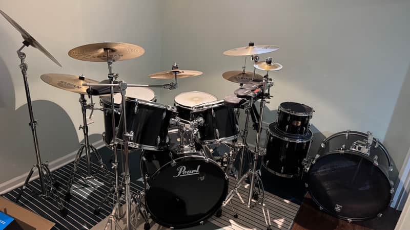 Pearl Export Double Bass Drum Kit w/ Tama Double Pedal, Sabian Cymbals & Hybrid Electronic Setup image 1