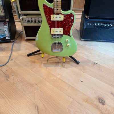 Fender-Wolf Jazzmaster 2020, Maui Green, USA, 7 Lbs 15 oz. Hand wound Alnico, killer “C” neck, tortoise guard, Kluson Tuners and you’ll love this one! image 10
