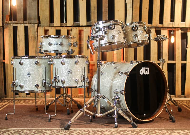 DW Collector's Maple Mahogany Broken Glass Drum Set - 22,10,12,14,16,14sn - SO#1416749 image 1