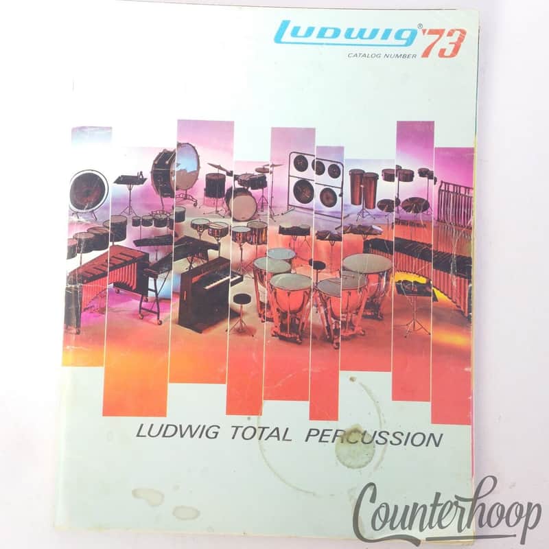 *Ludwig Total Percussion '73 Drum Catalog Psychedelic Red Vintage USA 106 pages* image 1