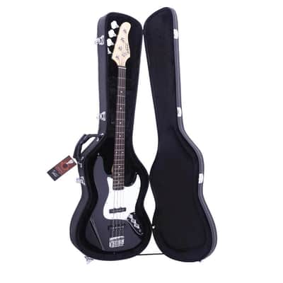 49" Electric Bass Guitar Hard Case | Locking Hardshell, Plush Lined, Black image 3