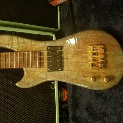 Handmade Lefty Short Scale / Piccolo Bass  2000s Sickly Green image 2