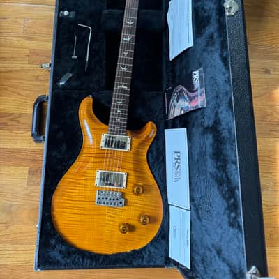 PRS Custom 22 10-Top Tremolo - 2001 - Violin Amber - Dragon II - East Indian Rosewood Fingerboard - Wide Fat Carve - NOS New Old Stock Like New Condition Massive Tight Flame OHSC image 7