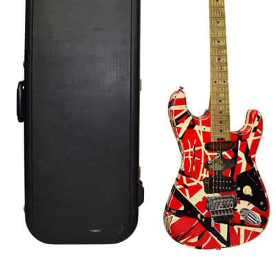 2020 EVH Striped Series Frankenstein Frankie Electric Guitar, Maple Fingerboard, Red with Black Stripes Relic w/ Case image 1