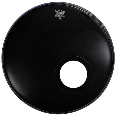 Remo Powerstroke P3 Ebony Bass Drum Head 20" w/ 5" Black DynamO Port Hole