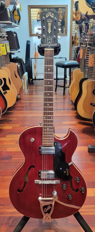 Guild Starfire III Hollow Body Guitar with Guild Bigsby & Brand New Gator Hard Case 1966 - Cherry Red image 1