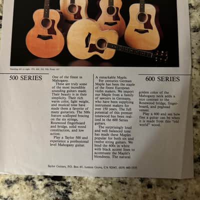 Taylor Flyer Brochures 90s ? Dan Crary Artist Series Koa 900 800 700 600 500 image 6