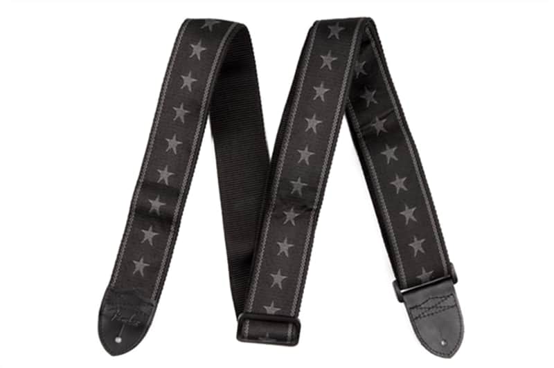 Fender® Nylon Stars and Stripes Strap, Black/Grey image 1