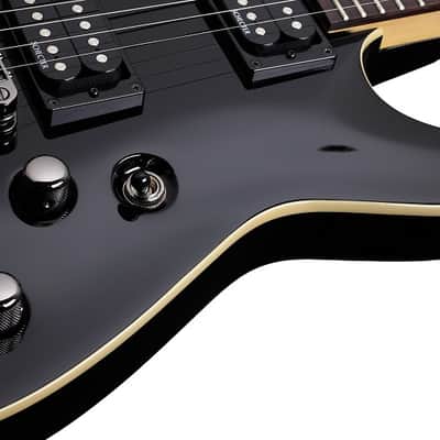 Schecter Guitar Research Omen-6 Left Handed Electric Guitar Black image 9