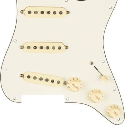 Fender Pre-Wired Strat Pickguard, Custom Shop Custom '69 SSS, Parchment 11 Hole PG image 4