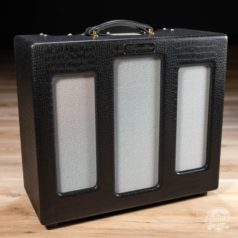 Magnatone Varsity Reverb Point-To-Point 15W 1x12” Combo Amp – Cathedral Black image 1