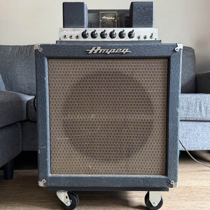 1961 Ampeg B-15N Portaflex Blue Check All Tube Bass Amp - ALL ORIGINAL, JUST SERVICED. image 1