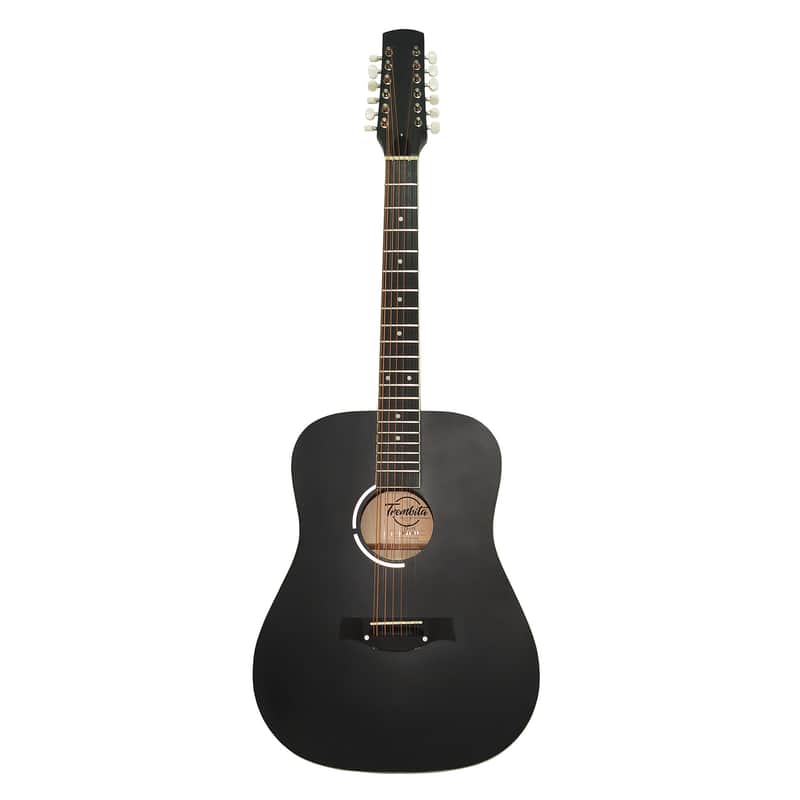 Brand New Acoustic Guitar 12 Strings made in Ukraine by Trembita Natural Wood Black Color Amazing Rich Sound! image 1