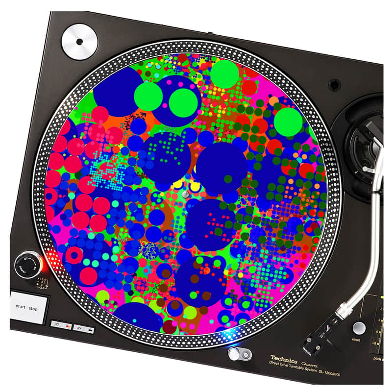 Sunshine Design Atomic Neon DJ Turntable Slipmat Glow under Black Light for LP Vinyl Record image 1