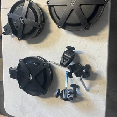 Simmons Set of 3 electric drum triggers, SD600 series, two 8” one 10” with L rods image 3